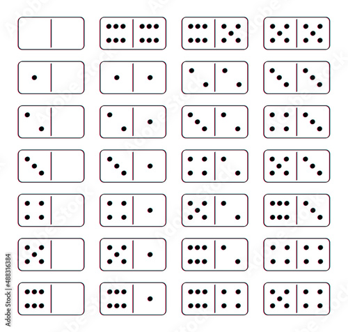 Dominoes  Isolated   Vector Illustration Set