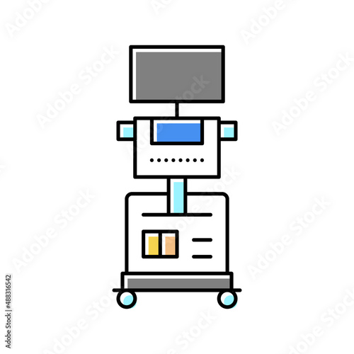 medical ultrasound scanner radiology color icon vector illustration
