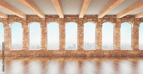 Loft studio Interior in old...