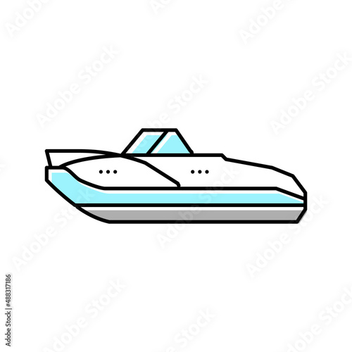 cuddy cabins boat color icon vector illustration