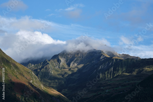 Fototapeta Naklejka Na Ścianę i Meble -  cloud covered mountain peak