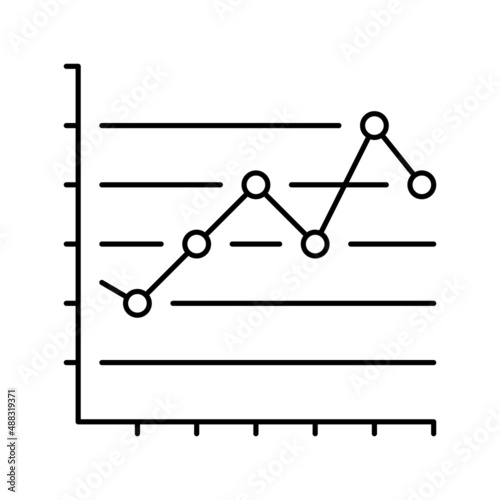 line graph line icon vector illustration