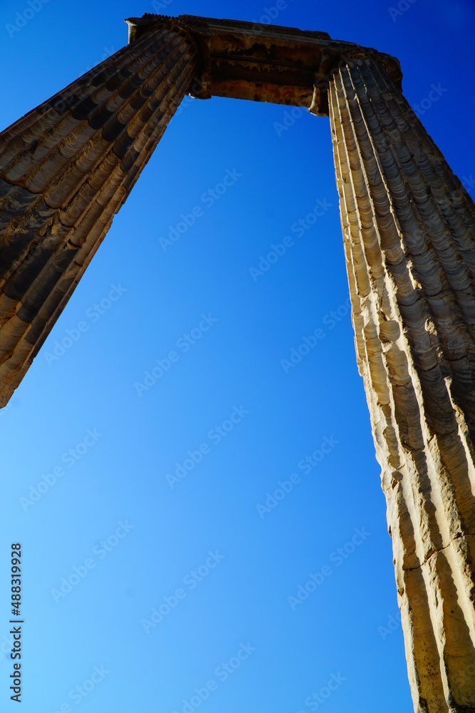 Details of the columns at Apollo Temple in Didim, Turkey