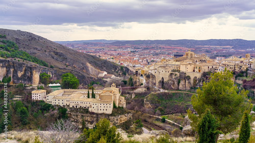 General view of the medieval city of Cuenca, a world heritage site, Spain.