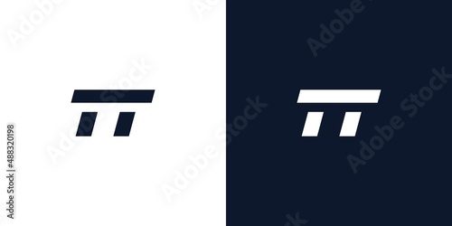 Modern and unique TT letter initial logo design photo