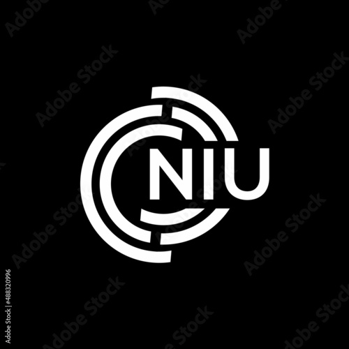 NIU letter logo design on black background.NIU creative initials letter logo concept.NIU vector letter design. photo