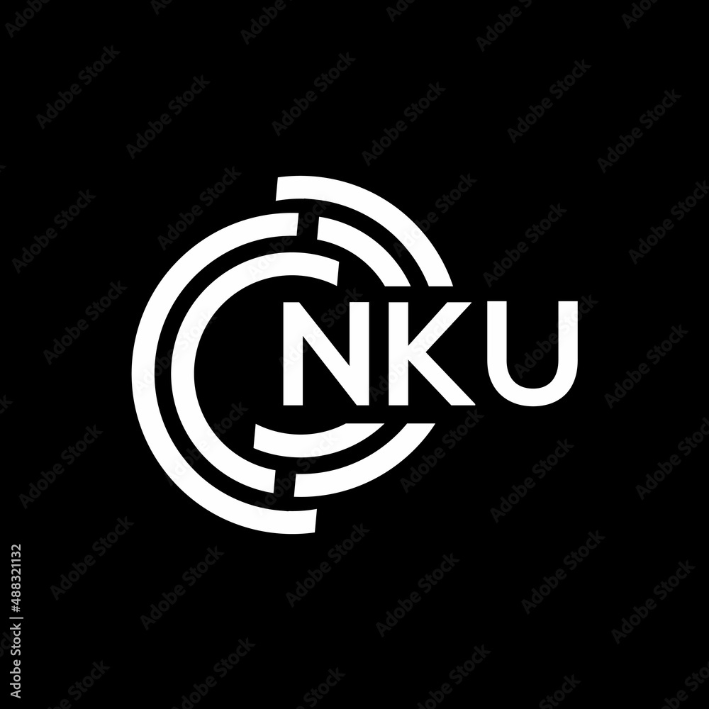 NKU letter logo design on black background.NKU creative initials letter logo concept.NKU vector letter design.