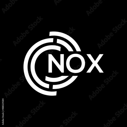 NOX letter logo design on black background.NOX creative initials letter logo concept.NOX vector letter design. photo