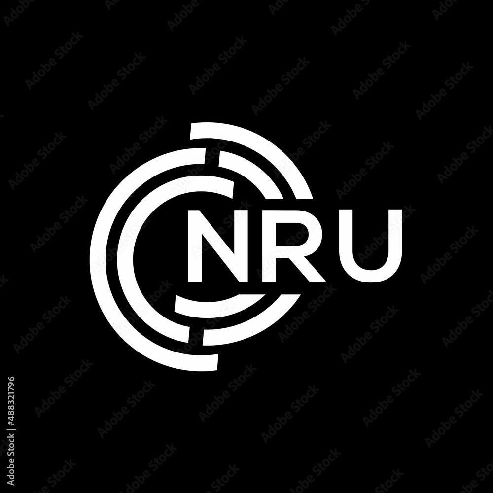 NRU letter logo design on black background.NRU creative initials letter logo concept.NRU vector letter design. NRU letter logo design on black background.NRU creative initials letter logo concept.NRU vector letter design.