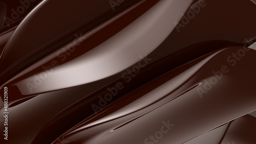 Chocolate background. Abstract brown background. 3D. 3D rendering.