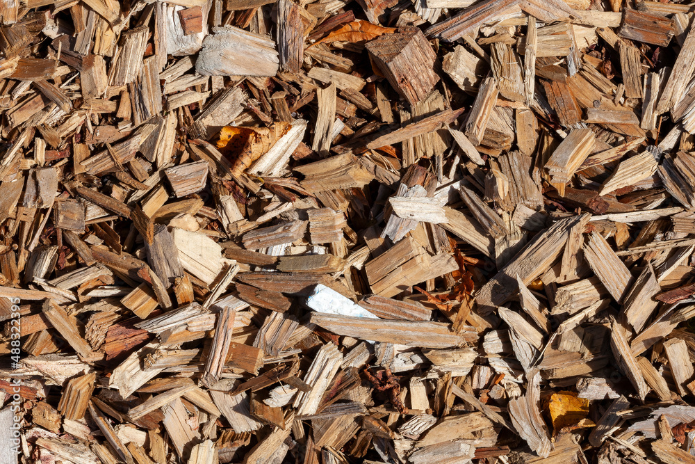 Wood chip bark chippings having been shredded for use as a garden mulch by the lumber timber industry which can be used as an abstract texture background, stock photo image Wood chip bark chippings having been shredded for use as a garden mulch by the lumber timber industry which can be used as an abstract texture background, stock photo image