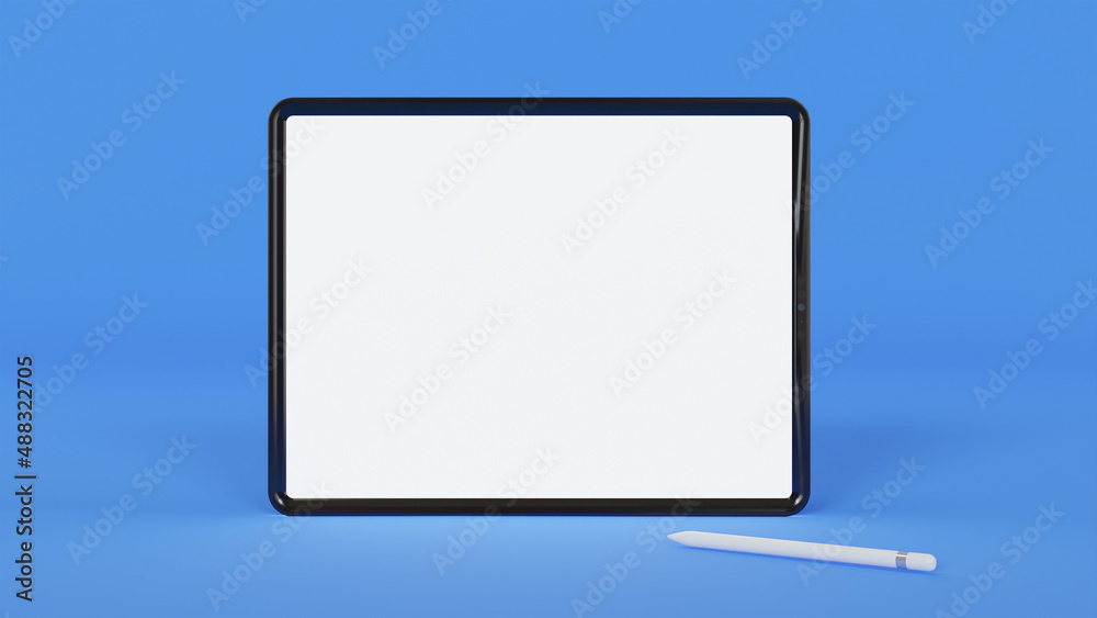 ipad pro mockup blue theme stand