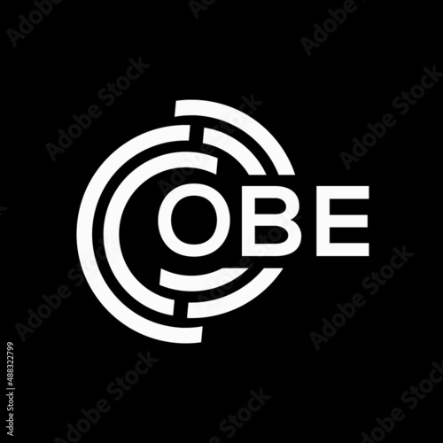 OBE letter logo design on black background.OBE creative initials letter logo concept.OBE vector letter design.