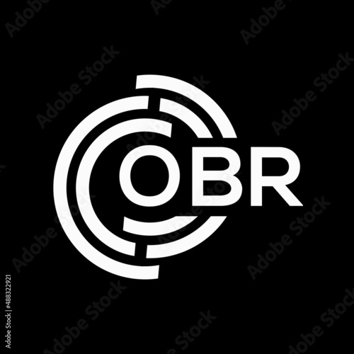 OBR letter logo design on black background.OBR creative initials letter logo concept.OBR vector letter design.