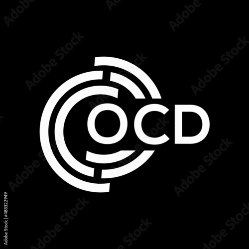 OCD letter logo design on black background. OCD creative initials letter logo concept. OCD letter design.