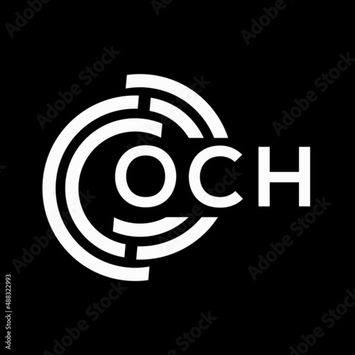 OCH letter logo design on black background. OCH creative initials letter logo concept. OCH letter design.