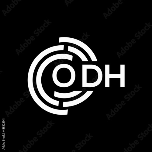 ODH letter logo design on black background. ODH creative initials letter logo concept. ODH letter design.