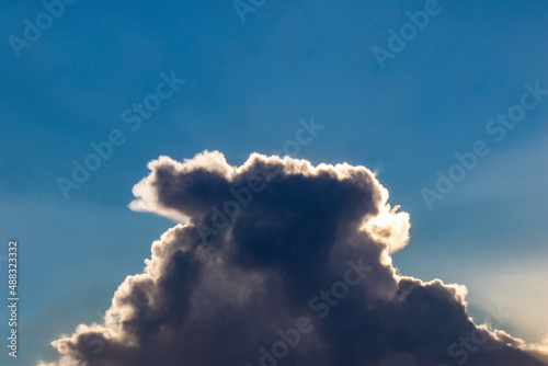 Sunset cloud formations with light rays