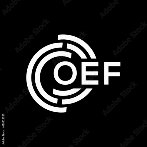 OEF letter logo design on black background. OEF creative initials letter logo concept. OEF letter design. photo