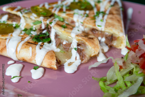 Tasty quesadillas ,Mexican street food