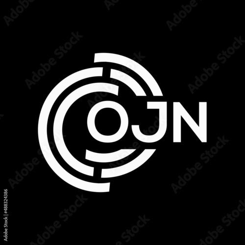 OJN letter logo design on black background.OJN creative initials letter logo concept.OJN vector letter design. photo