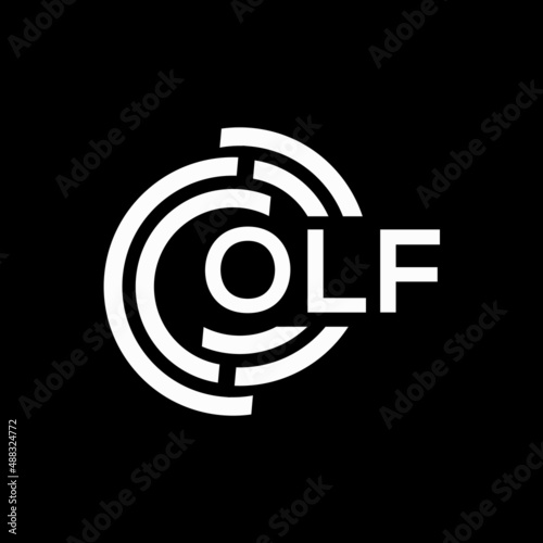 OLF letter logo design on black background. OLF creative initials letter logo concept. OLF letter design. photo