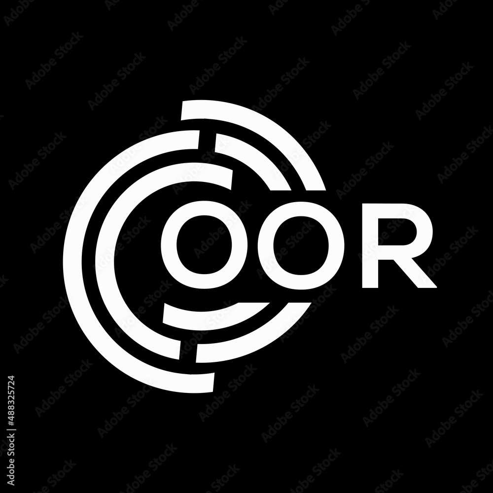 OOR letter logo design on black background. OOR creative initials letter logo concept. OOR letter design.