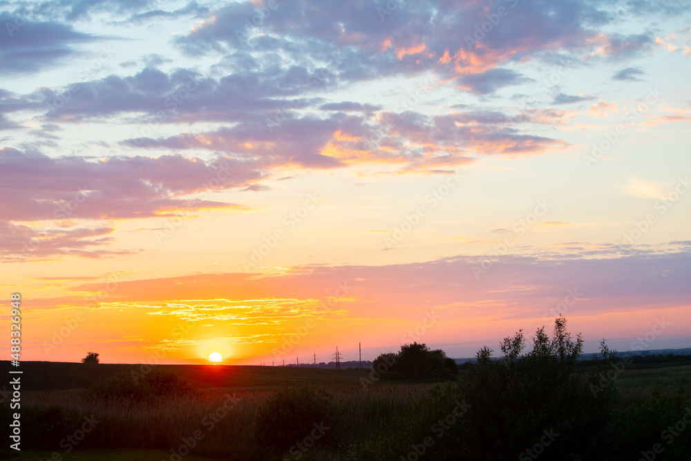 colorful sunset clouds copy space colorful sunset clouds copy space