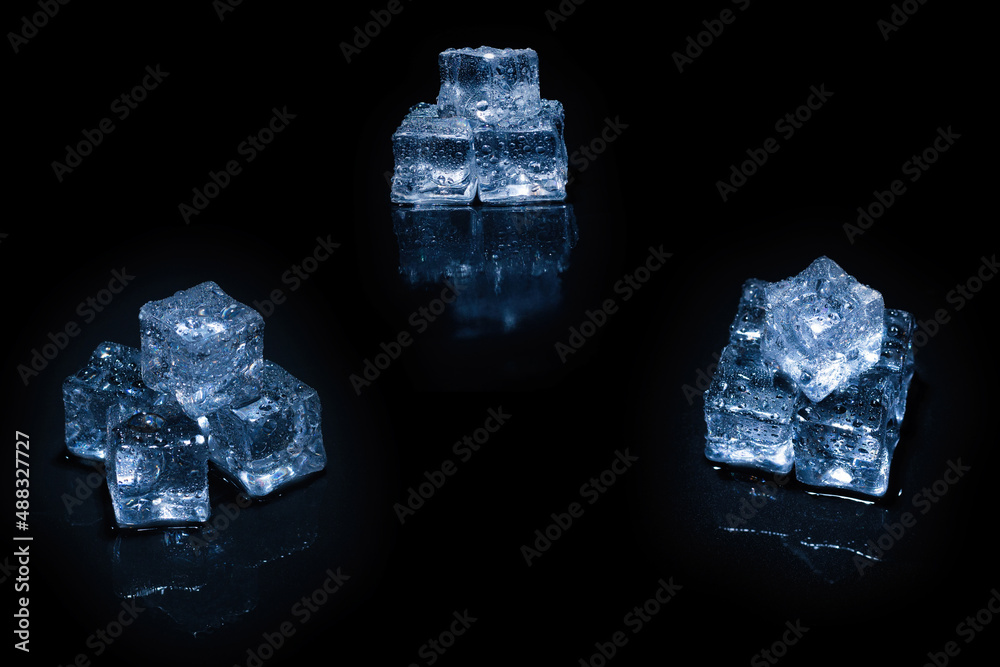 Ice crystal cubes, space for text or design. Ice crystal cubes, space for text or design.