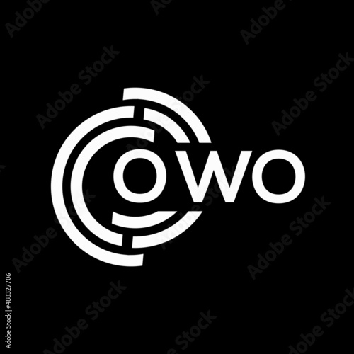 OWO letter logo design on black background. OWO creative initials letter logo concept. OWO letter design.