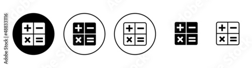 Calculator icons set. Accounting calculator sign and symbol.