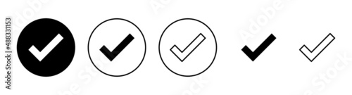 Check mark icons set. Tick mark sign and symbol