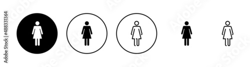 Female icons set. woman sign and symbol