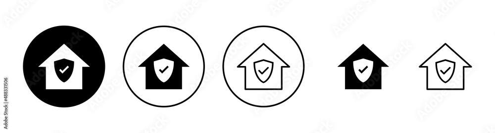home insurance icons set. home protection sign and symbol home insurance icons set. home protection sign and symbol