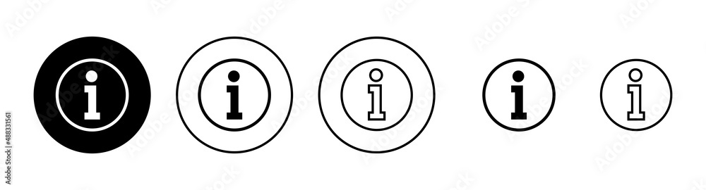 Info sign icons set. about us sign and symbol. Faq icon Info sign icons set. about us sign and symbol. Faq icon