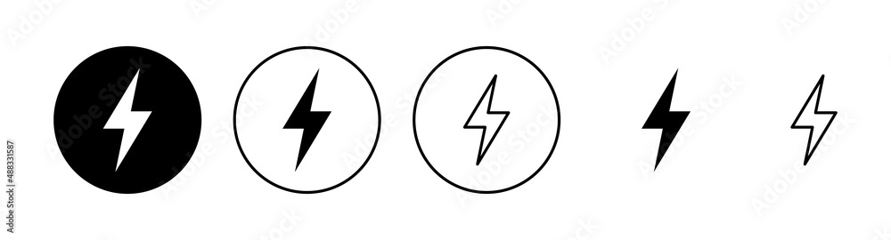 Lightning icons set. electric sign and symbol. power icon. energy sign Lightning icons set. electric sign and symbol. power icon. energy sign