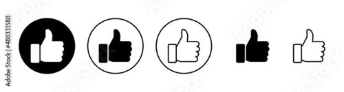 Like icons set. Thumbs up sign and symbol. Hand like
