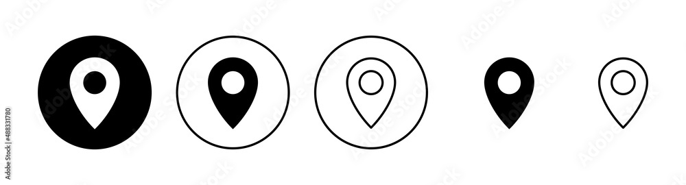 Pin icons set. Location sign and symbol. destination icon. map pin Pin icons set. Location sign and symbol. destination icon. map pin