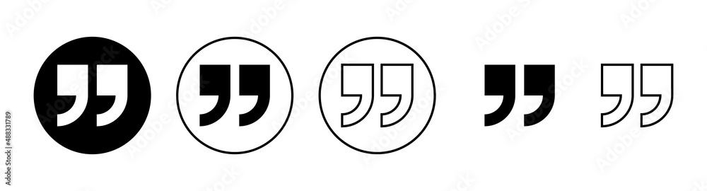 Quote icons set. Quotation mark sign and symbol