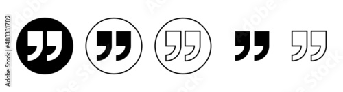 Quote icons set. Quotation mark sign and symbol