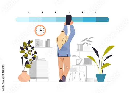 arab businessman reducing stress level arabic business man struggling with arrow of crisis measure office interior