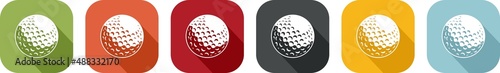 Set of coloured golf ball icons