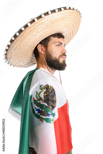 Handsome man in sombrero an...