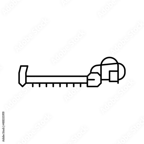 sickle farm equipment line icon vector illustration