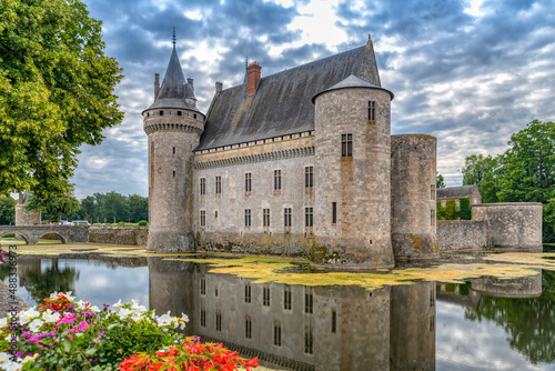 A famous landmark Chateau Sully-sur-Loire beautiful medieval castle in France photo
