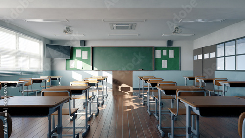 Korea empty Classroom rendered image
 photo