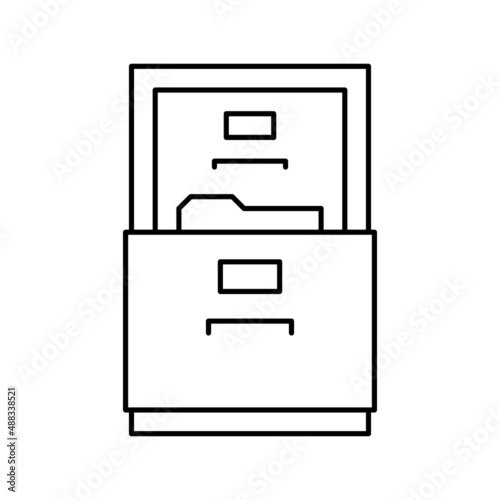 filing cabinet line icon vector illustration