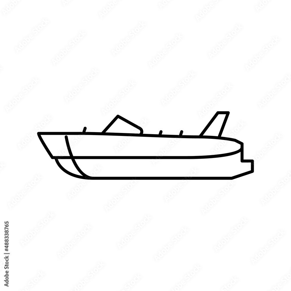 deck boat line icon vector illustration