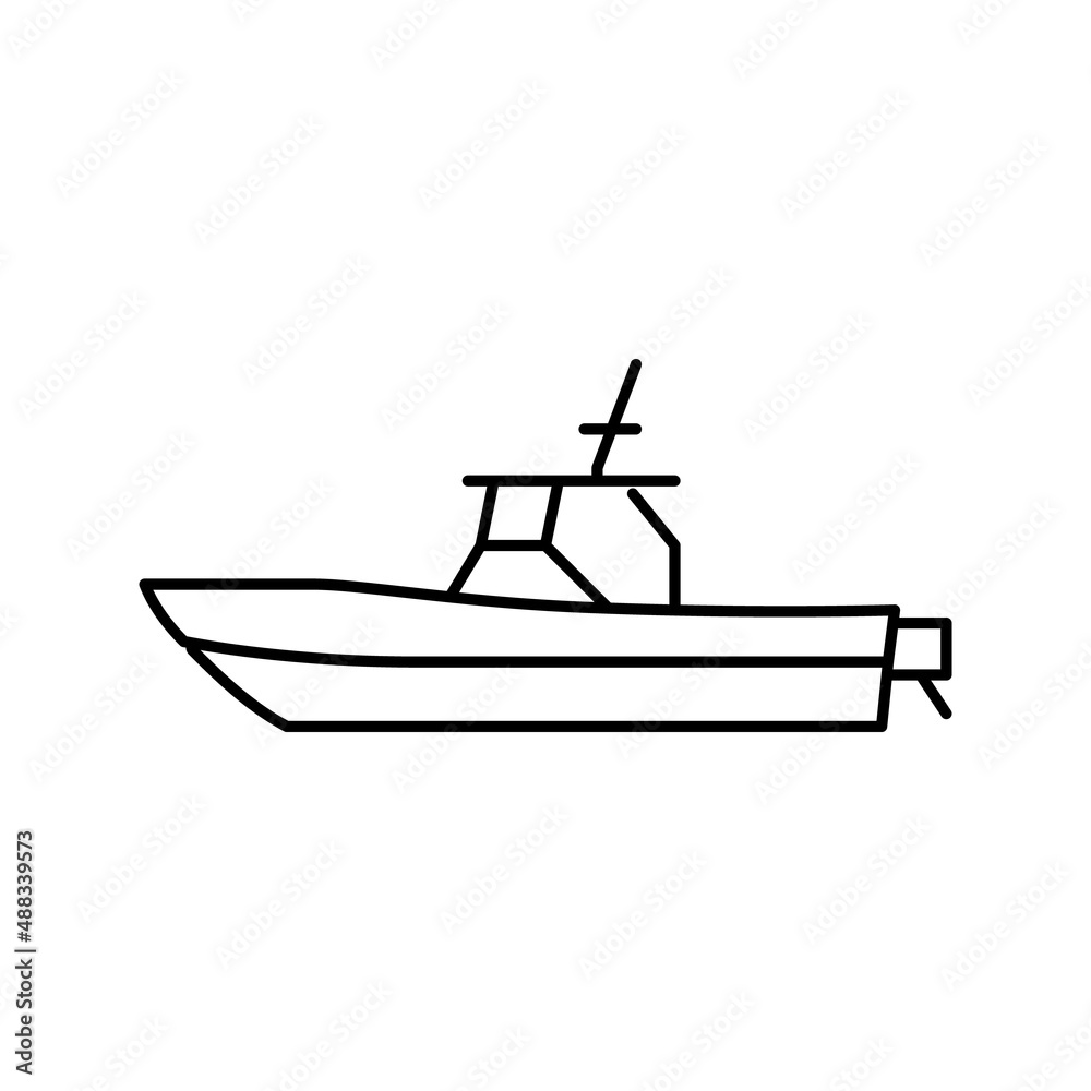 center console boat line icon vector illustration center console boat line icon vector illustration