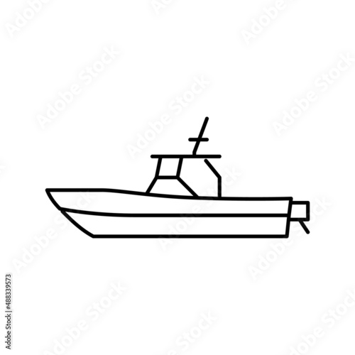 center console boat line icon vector illustration